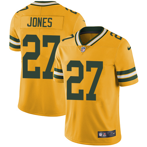 Nike Packers #27 Josh Jones Yellow Men's Stitched NFL Limited Rush Jersey - Click Image to Close